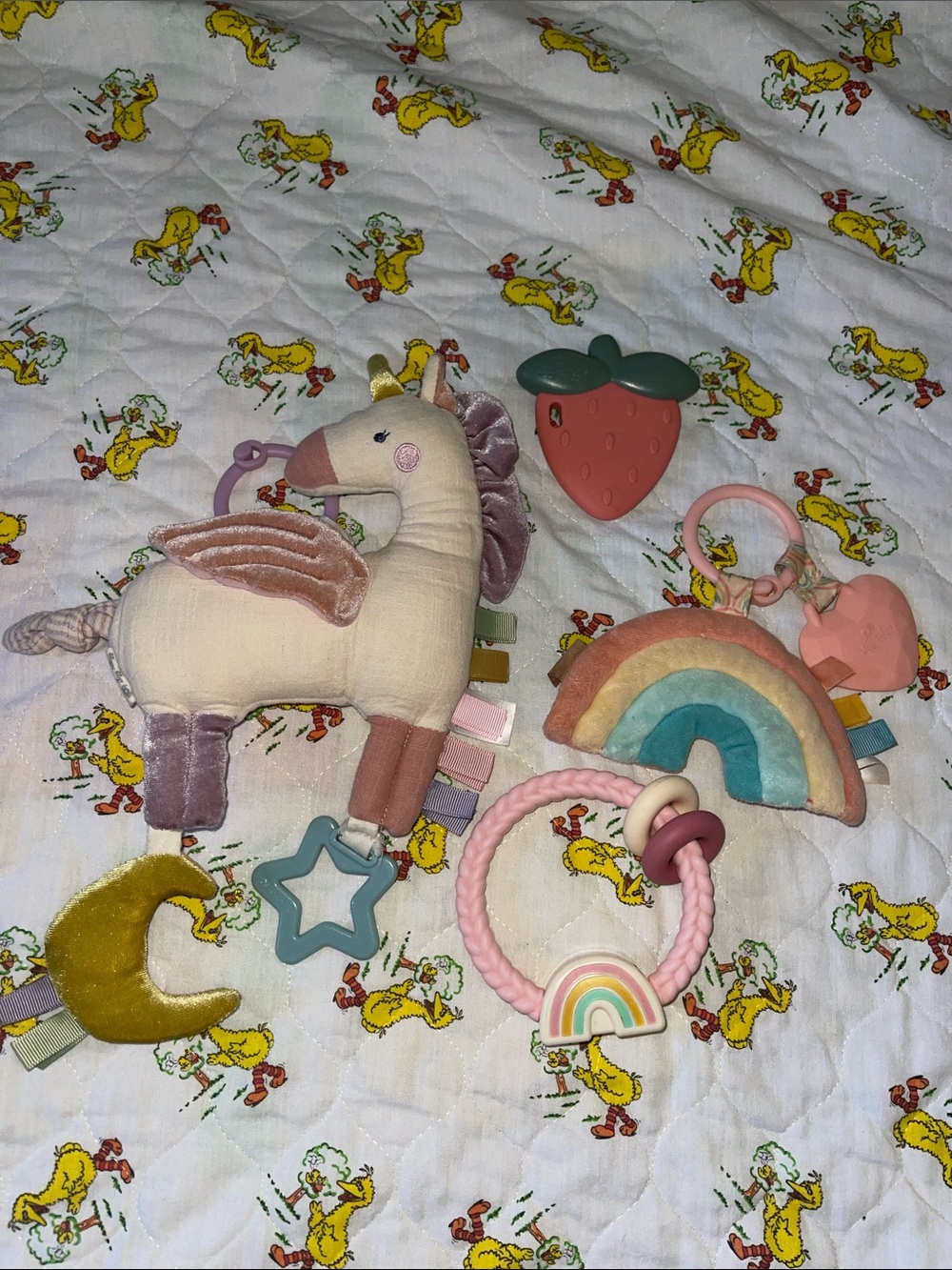 Itzy Ritzy Baby toy Lot Unicorn Rainbow Strawberry Heart Pink